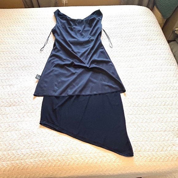 NWT Sam Edelman Navy Ruched Bodycon Sleeveless Midi Dress Size 6 - Picture 7 of 16